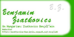 benjamin zsatkovics business card